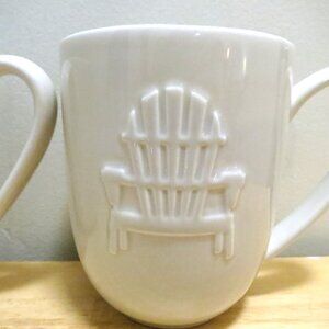 Large Embossed Emblem Muskoka Adirondack Chair Coffee Tea Mug 20oz Stoneware